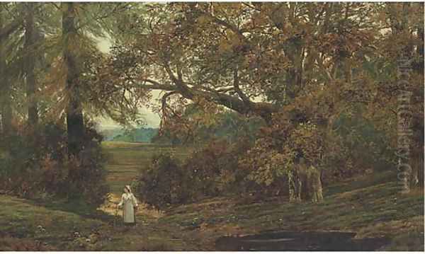 A Hampshire road Oil Painting by Theodore Hines