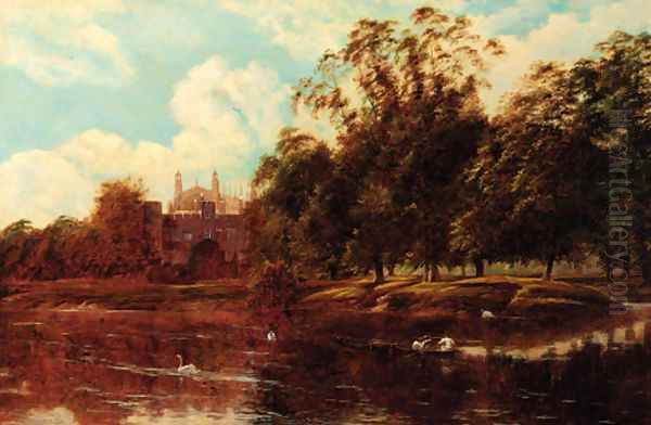 Eton College from the Thames Oil Painting by Theodore Hines