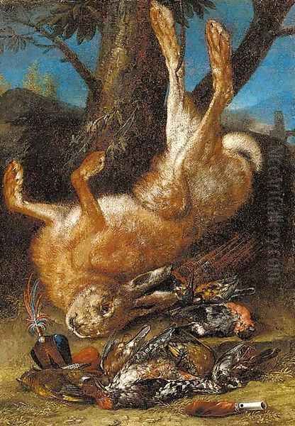 A dead hare Oil Painting by Ferdinand Phillip de Hamilton