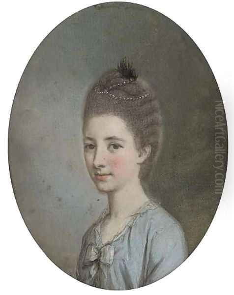 Portrait of a lady Oil Painting by Hugh Douglas Hamilton