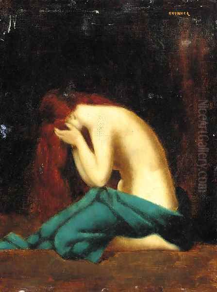 The distraught woman Oil Painting by Jean-Jacques Henner