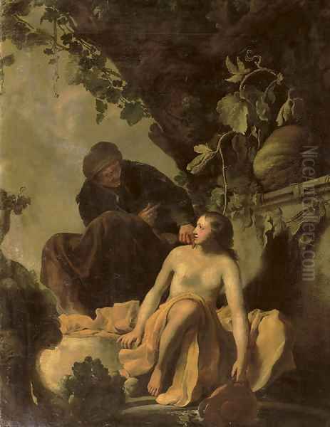 Vertumnus and Pomona Oil Painting by Cornelis Holsteyn