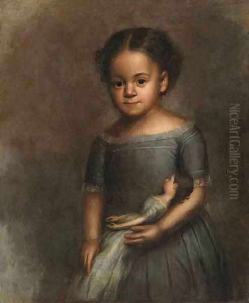 Portrait of a Girl Oil Painting by Joseph A. Haskell