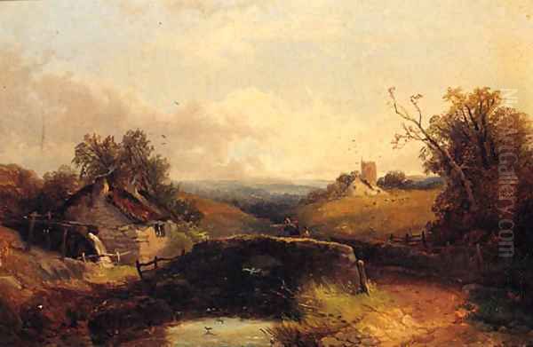 Keynsham, Nr Bath, Somersetshire Oil Painting by Joseph Horlor