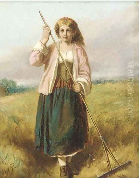 A rustic beauty Oil Painting by William F. Hardy