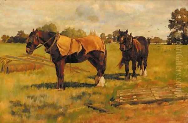 The end of the day Oil Painting by Edward G. Hobley