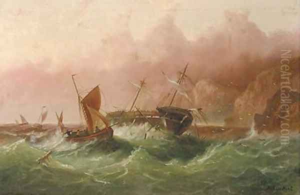 The shipwreck Oil Painting by Millson Hunt