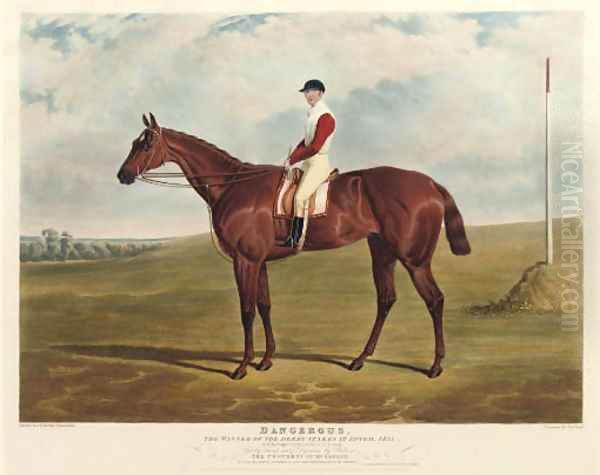 Dangerous, winner of the Derby Stakes at Epsom, 1833, by Charles Hunt Oil Painting by John Frederick Herring