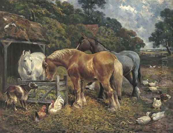 In the farmyard Oil Painting by John Frederick Herring