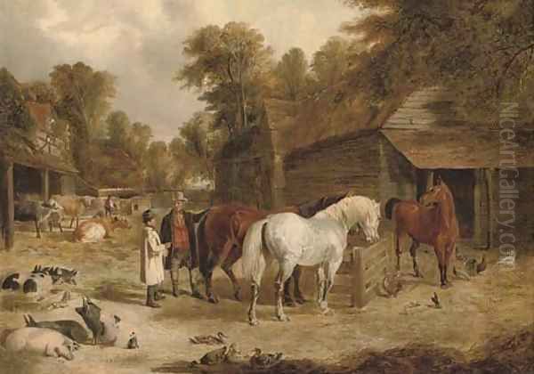 Admiring the hunters Oil Painting by John Frederick Herring