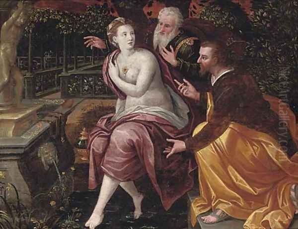 Susanna and the Elders Oil Painting by Jan Sanders Van Hemessen