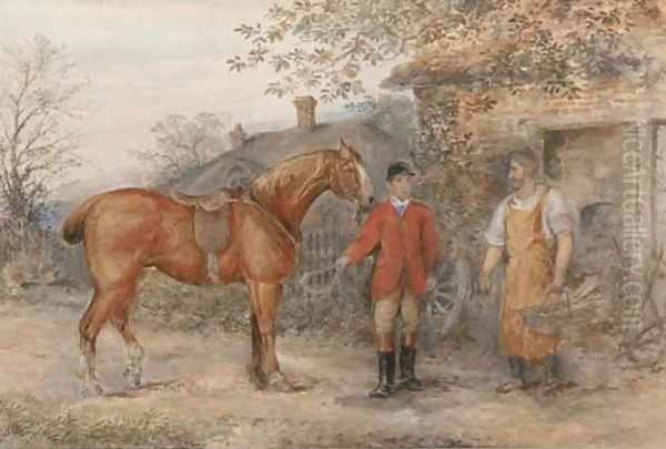 A missing shoe Oil Painting by John Frederick Jnr Herring