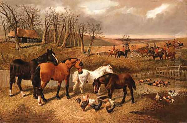 End of the Hunt Oil Painting by John Frederick Jnr Herring