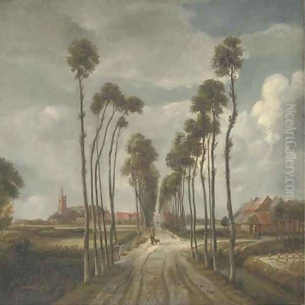 The Avenue at Middlemarnis Oil Painting by Meindert Hobbema