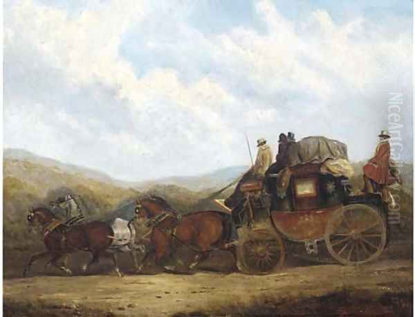 The London to Dorking coach Oil Painting by Charles Cooper Henderson