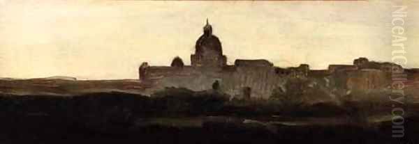 St Peter's, Rome Oil Painting by Henri-Joseph Harpignies