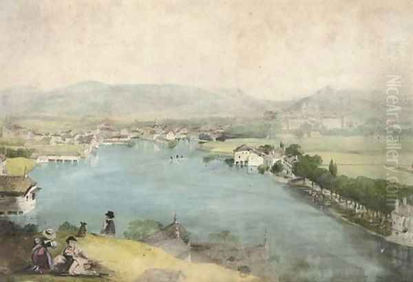 View of Geneva from Mount St John Oil Painting by James Hakewill