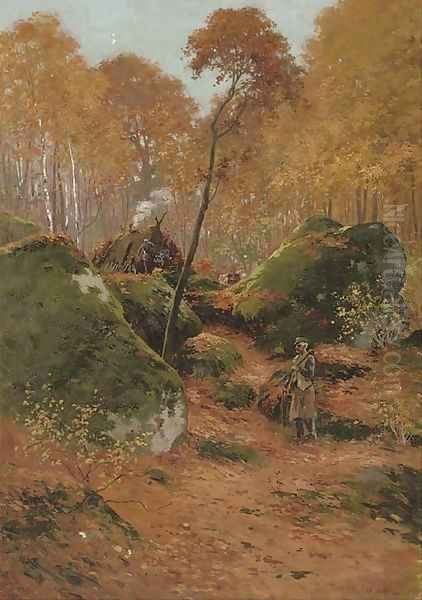 The elderly woodcutter Oil Painting by Charles Edward Halle