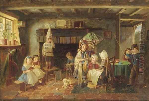 The little dame school Oil Painting by Charles Hunt