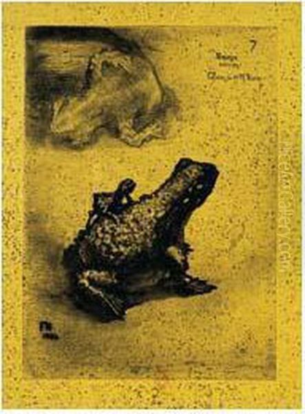 Crapaud Bronze. 1883. Oil Painting by Felix-Hilaire Buhot