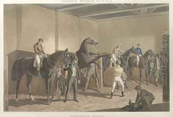 Fores's Stable Scenes The Hunting Stud Oil Painting by John Frederick Snr Herring