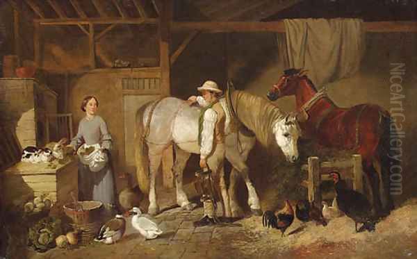 Feeding Time by John Frederick Snr Herring