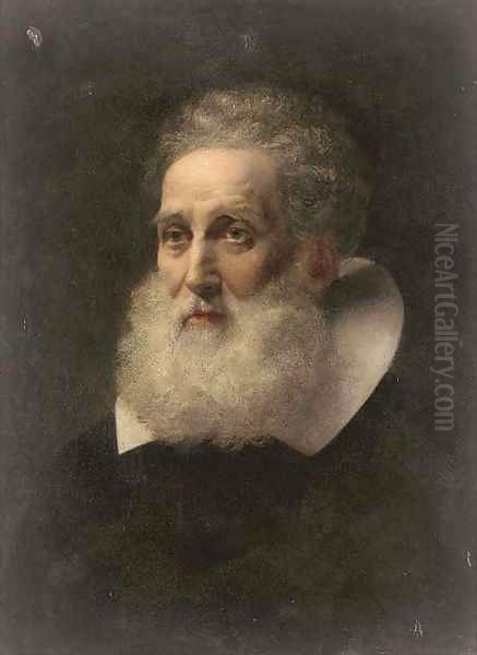 Portrait of a bearded man Oil Painting by Sir Hubert von Herkomer