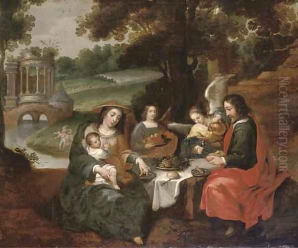 The Rest on the Flight into Egypt Oil Painting by Willem van, the Elder Herp