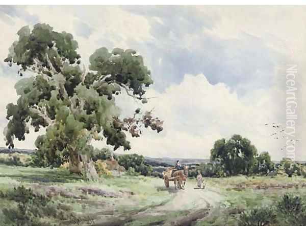 Near Oxshott, Surrey (illustrated) Oil Painting by Richard William Halfnight