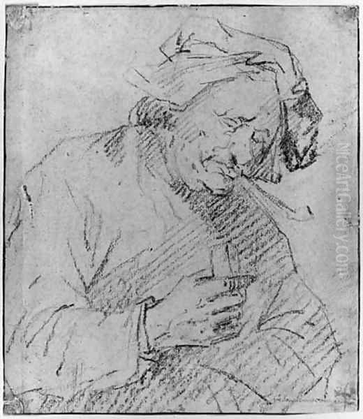 A Smoker holding a Glass Oil Painting by Egbert Jaspersz. van, the Elder Heemskerck