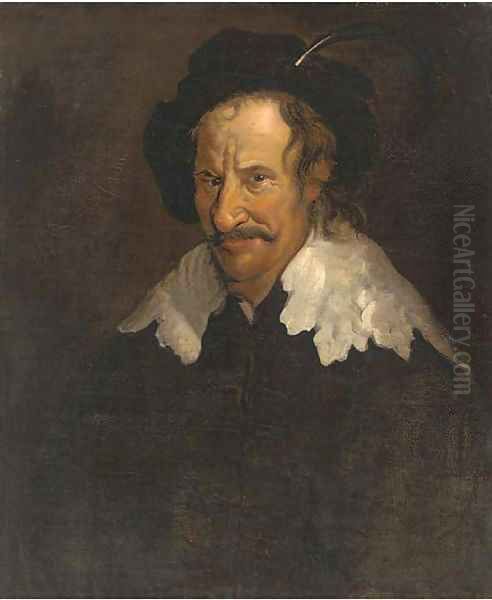 Portrait of a man in a plummed cap Oil Painting by Egbert Jaspersz. van, the Elder Heemskerck