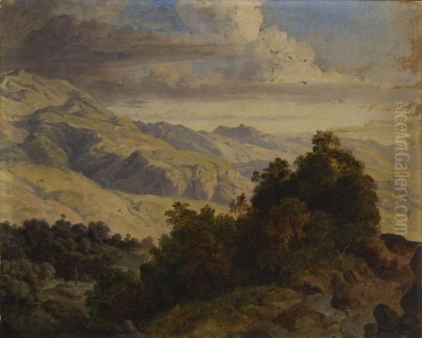 Im Sabiner Gebirge. Oil Painting by Heinrich Burkel