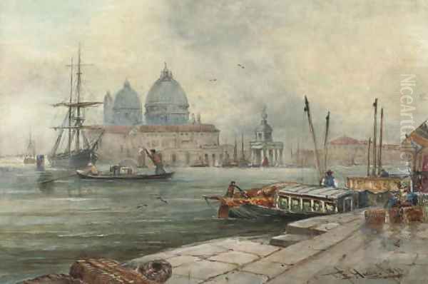 On the waterfront, Venice Oil Painting by Thomas Bush Hardy