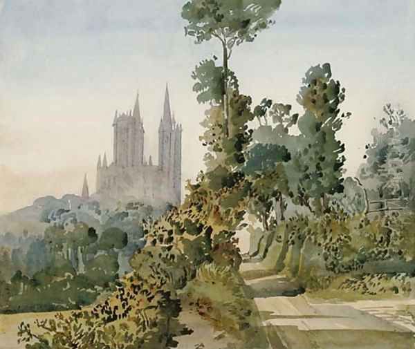 At Coutances, Manche Oil Painting by Augustus John Cuthbert Hare