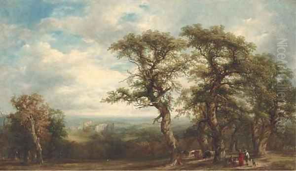 Kenilworth Castle from Woodhall Road, Warwickshire Oil Painting by Frederick Henry Henshaw