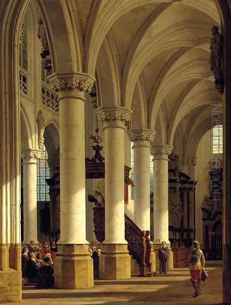 A church interior Oil Painting by Heinrich Hanson