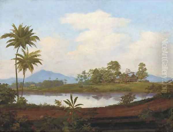 A view in West Java Oil Painting by Jacob Dirk Van Herwerden