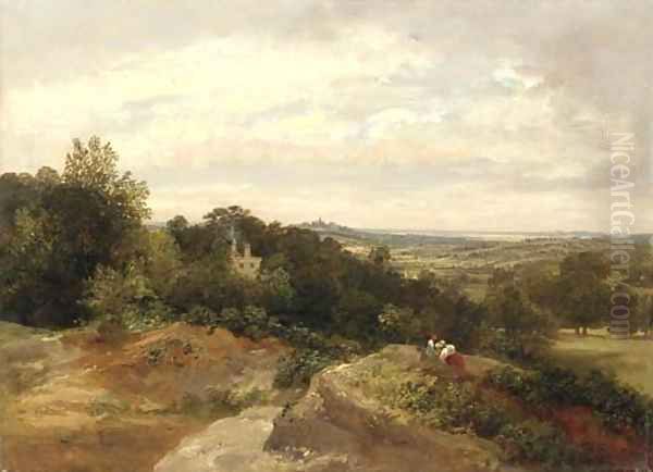 Harrow from Hampstead Oil Painting by Thomas Richard Hofland