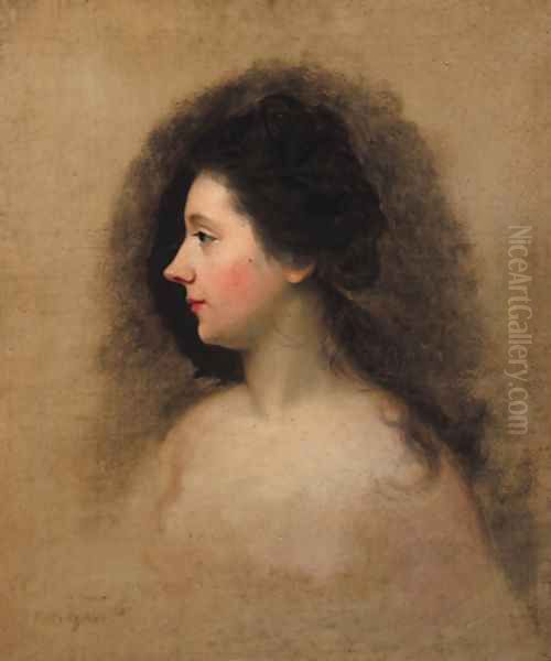 Portrait of a Lady, possibly Catherine Maria 'Kitty' Fisher Oil Painting by Nathaniel Hone