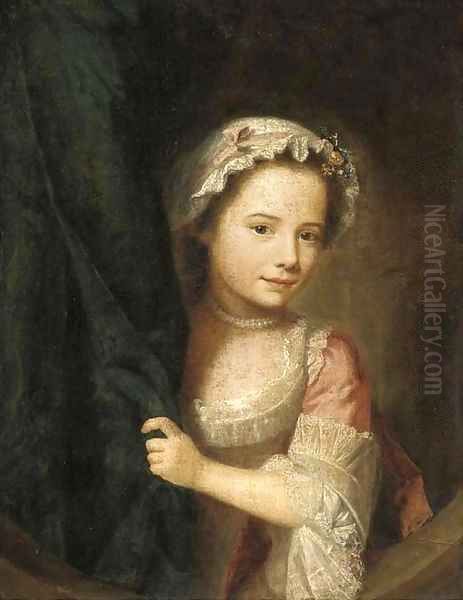 Portrait of a young girl Oil Painting by Nathaniel Hone