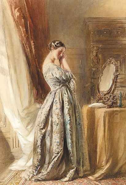 A lady at her toilette Oil Painting by William Henry Hunt