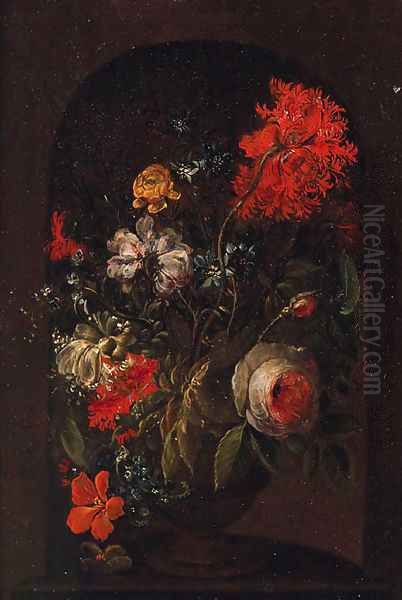 Flowers Oil Painting by Caspar Hirschel