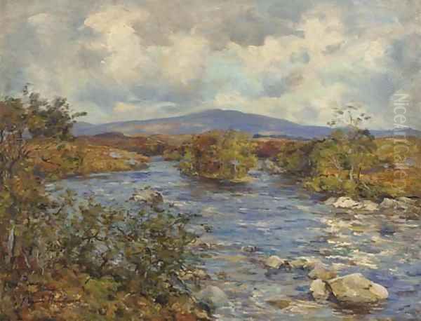 A Highland river Oil Painting by Joseph Morris Henderson