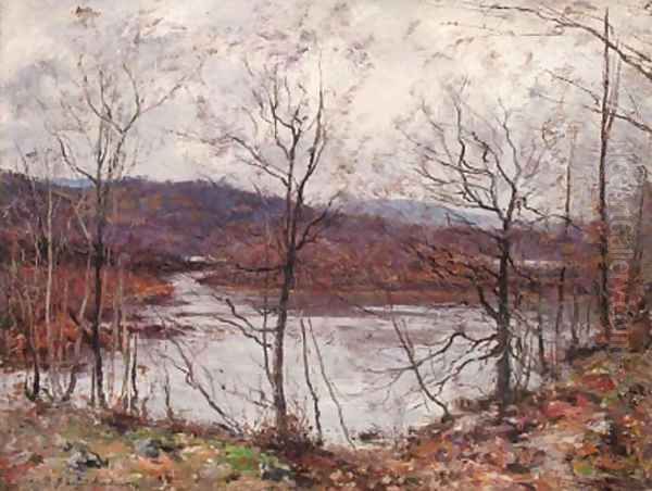 An Autumnal river landscape Oil Painting by Joseph Morris Henderson