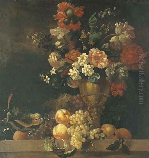 Carnations Oil Painting by Pierre Nicolas Huilliot