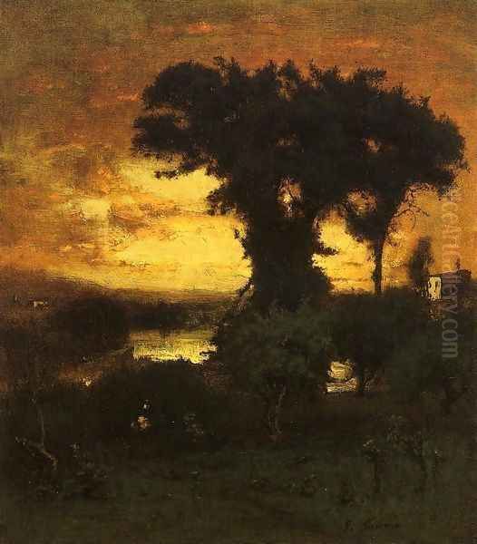 Afterglow Oil Painting by George Inness