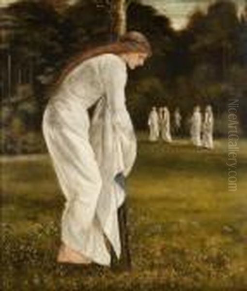 The Princess Chained To A Tree Oil Painting by Sir Edward Coley Burne-Jones