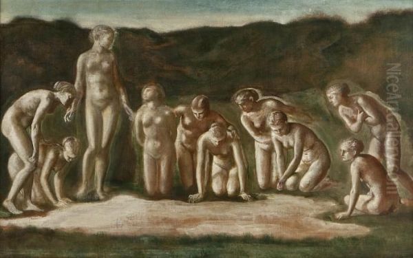 Study For The Mirror Of Venus Oil Painting by Sir Edward Coley Burne-Jones