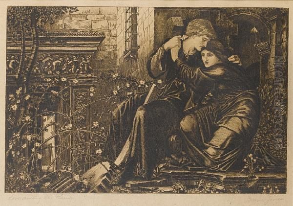 Love Amongst The Ruins Oil Painting by Sir Edward Coley Burne-Jones