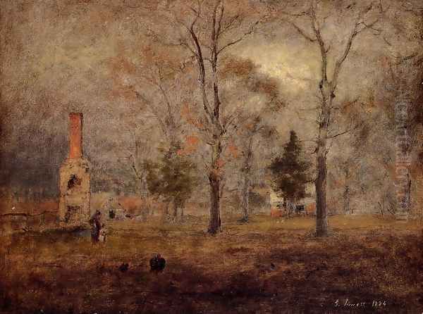 Gray Day Goochland Virgnia Oil Painting by George Inness